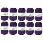 Korbond Purple Double Knit Yarn Bulk Pack Bundle - 10 x 100g