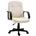 Zennor Mondo PU Leather Low Back Office Chair - Cream