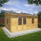 Mercia 5m x 4m 34mm Wall Home Office Elite Log Cabin