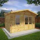 Mercia 4m x 3m 34mm Wall Double Glazed Retreat Log Cabin