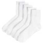 M&S Girls 5 Pack of Pelerine Socks, Size 8-7, White