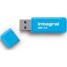 Integral 64GB Neon USB 3.0 Flash Drive - 25MB/s - Blue