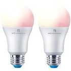 4lite WiZ Connected LED Smart A60 Bulb Wifi & Bluetooth ES (E27) Colour Changing, Tuneable White & Dimmable - Twin Pack