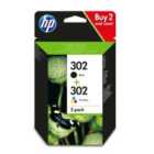 HP Hewlett-Packard 302 Combo Ink Cartridge Pack - Colour and Black