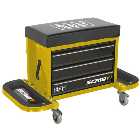 Sealey SCR18Y Mechanic's Utility Seat & Toolbox - Yellow