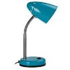 Maison by Interiors Suki Desk Lamp with Flexible Stem - Blue Gloss/Chrome