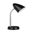 Premier Housewares Desk Lamp in Black Gloss Chrome with Flexible Stem
