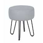 Core Products Grey PU Round Stool With Black Metal Legs