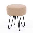 Core Products Sand Fabric Round Stool With Black Metal Legs