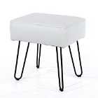 Core Products Grey PU Rectangular Stool With Black Metal Legs