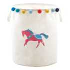 Premier Housewares Mimo Eclectic Horse Laundry Bag - White
