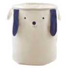 Premier Housewares Mimo Dog Face Laundry Bag - White