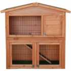 Charles Bentley Natural Wood Two Storey Pet Hutch with Play Area