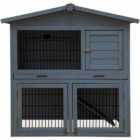 Charles Bentley Grey Two Storey Pet Hutch With Play Area