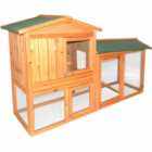 Charles Bentley Natural Wood Two Storey Pet Hutch With Run