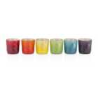 Le Creuset Stoneware Set of 6 Rainbow Espresso Mugs 100ml