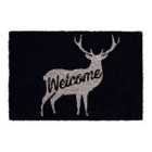 Premier Housewares Blue Coir Doormat - Welcome Deer