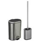 5Five Siliflex 6L Oval Bin & Toilet Brush Set - Stainless Steel