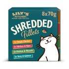 Lily's Kitchen Shredded Fillets Mixed Multipack Wet Food for Cats, 8x70g