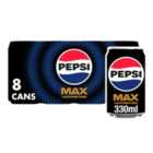 Pepsi Max No Caffeine No Sugar Cola Cans 8 x 330ml