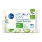 NIVEA Naturally Good Organic Aloe Vera Face Cleansing Wipes 25 per pack