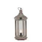 Grey Antique Wood Lantern Table Lamp
