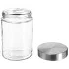 5Five 3pk Glass Air Tight Storage Jars w/ S/Steel Lid - 1.2L