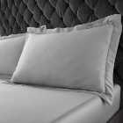 Catherine Lansfield Silky Soft Satin Silver Oxford Pillowcase Pair