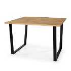 Core Products Texas Solid Wood Rectangular 118cm Dining Table With Black Metal Legs
