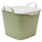JVL Funktional Medium 25 Litre Plastic Storage Container with Lid Green 41 x 37 x H35cm