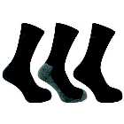 JCB Men's Black Cotton Rich Everyday Breathable Work Boot Socks 6-11 (3 Pairs)