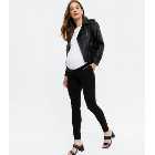 Maternity Black Zip Over Bump Trousers