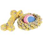Little Rascals Rope Ring Bone and Tennis Ball Dog Toys