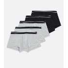 Boys 5 Pack Grey Marl and Black Boxers
