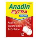 Anadin Extra Soluble Pain Relief Asprin Paracetamol Tablets