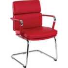 Teknik Deco Faux Leather Visitors Chair – Red