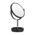 Premier Housewares Black Swivel Mirror with Magnifying Option