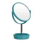 Premier Housewares Turquoise Swivel Mirror with Magnifying Option