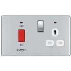 BG 45A Screwless Flat Plate Cooker Control Unit with Switched 13A Power Socket Includes Power Indicators - Polished Chrome