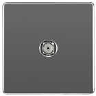 BG Screwless Flat Plate Single Socket For Tv Or Fm Co-Axial Aerial Connection - Black Nickel