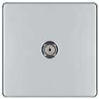 BG Screwless Flat Plate Single Socket For Tv Or Fm Co-Axial Aerial Connection - Polished Chrome