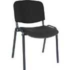 Teknik Office Stackable Conference Chair with Padded Seat and Backrest - Blue Fabric