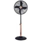 Tower Cavaletto 16" Metal Pedestal Fan - Black and Rose Gold