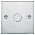 BG 400W Screwed Raised Plate Single Dimmer Switch 2-Way Push On/Off - Polished Chrome