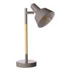 Premier Housewares Bryson Wood Table Lamp - Grey