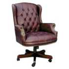 Teknik Chairman Leather Faced Swivel Chair - Burgundy