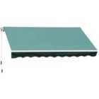 Outsunny 3.5m Retractable Patio Awning - Green