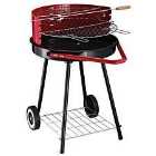 Outsunny Round Charcoal Trolley BBQ