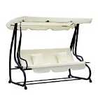 Outsunny 2 in 1 Patio Swing Seat Hammock Bed - Cream