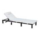 Outsunny Rattan Reclining Sun Lounger with Cushions